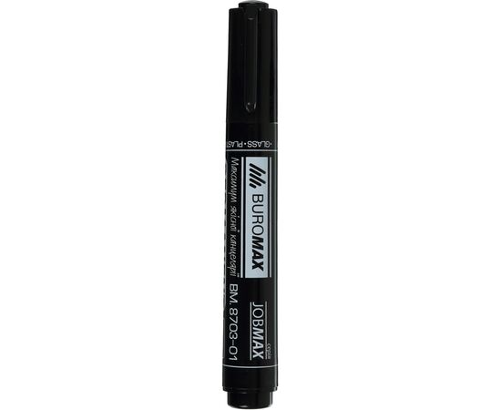 Маркер Buromax Permanent JOBMAX, round tip, black 2-4 мм (BM.8703-01), зображення 2