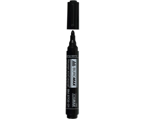 Маркер Buromax Permanent JOBMAX, round tip, black 2-4 мм (BM.8703-01)