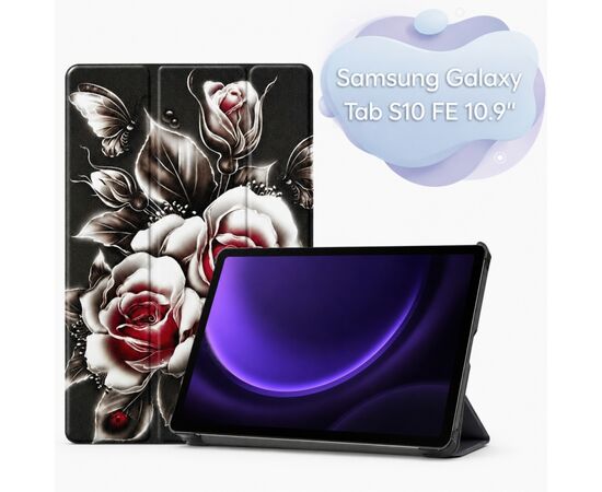 Чохол до планшета BeCover Smart Case Samsung Galaxy Tab S10 FE (SM-X520/SM-X526) 10.9" Black Rose (715923)