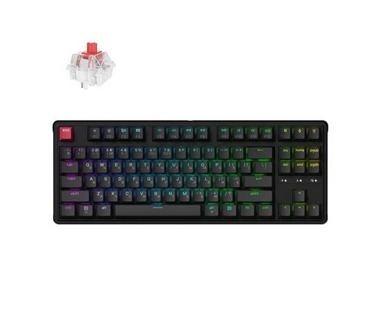 Клавіатура Keychron C3 Max Super Red Switch RGB Wireless/Bluetooth/USB UA Black (C3M-H1-UA), зображення 4