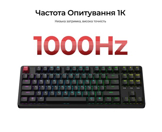 Клавіатура Keychron C3 Max Super Red Switch RGB Wireless/Bluetooth/USB UA Black (C3M-H1-UA), зображення 8