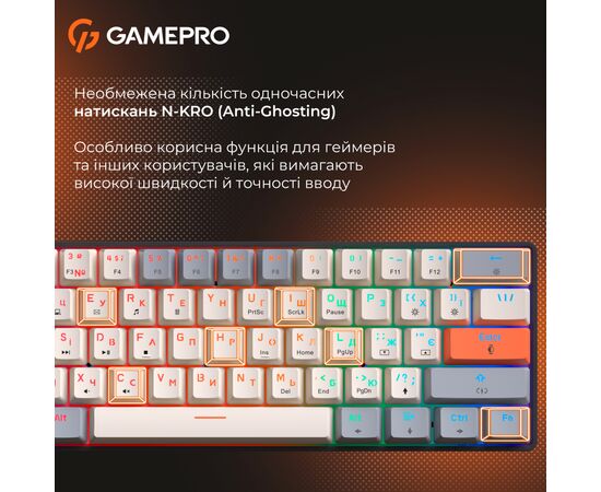 Клавіатура GamePro MK130 V2 Infinity QLAB Sakura Linear RGB USB UA Black (MK130-V2-B-QS), зображення 12