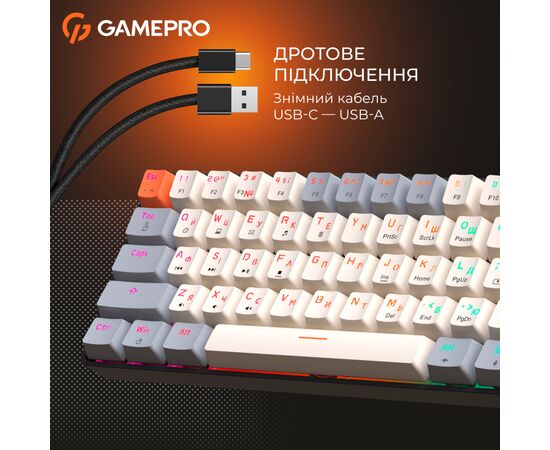 Клавіатура GamePro MK130 V2 Infinity QLAB Sakura Linear RGB USB UA Black (MK130-V2-B-QS), зображення 17