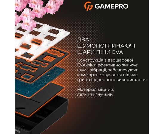 Клавіатура GamePro MK130 V2 Infinity QLAB Sakura Linear RGB USB UA Black (MK130-V2-B-QS), зображення 18