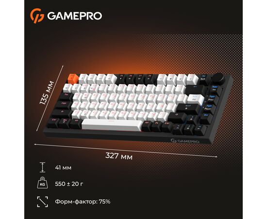 Клавіатура GamePro MK160 V2 Warden QLAB Sakura Linear RGB USB UA Black (MK160-V2-B-QS), зображення 11