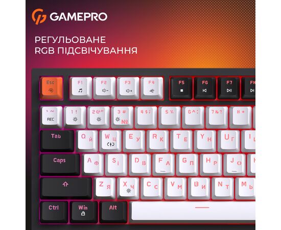 Клавіатура GamePro MK160 V2 Warden QLAB Sakura Linear RGB USB UA Black (MK160-V2-B-QS), зображення 12