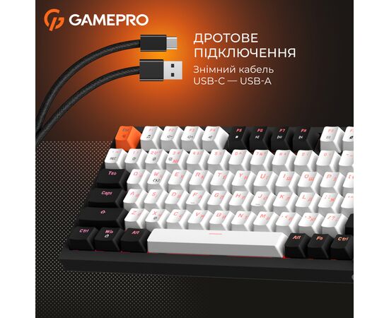Клавіатура GamePro MK160 V2 Warden QLAB Sakura Linear RGB USB UA Black (MK160-V2-B-QS), зображення 14