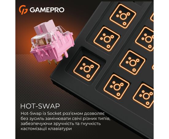 Клавіатура GamePro MK160 V2 Warden QLAB Sakura Linear RGB USB UA Black (MK160-V2-B-QS), зображення 16