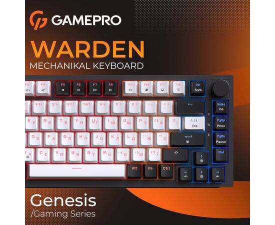 Клавіатура GamePro MK160 V2 Warden QLAB Sakura Linear RGB USB UA Black (MK160-V2-B-QS), зображення 9