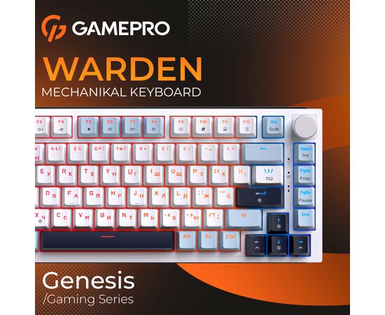 Клавіатура GamePro MK160 V2 Warden QLAB Sakura Linear RGB USB UA White (MK160-V2-BL-QS), зображення 5