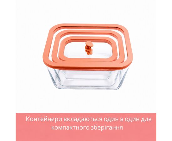 Харчовий контейнер Status Viva Набір з 4-х предметів + ручний вакуумний насос лососевий (131200), зображення 5