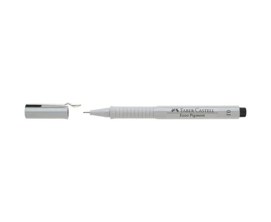 Лайнер Faber-Castell ручка капілярна для графічних робіт Ecco Pigment, діаметр 0,1 мм, колір чорний (6043), зображення 4