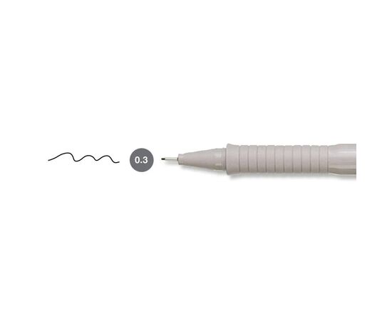 Лайнер Faber-Castell ручка капілярна для графічних робіт Ecco Pigment, діаметр 0,3 мм, колір чорний (6044), зображення 2