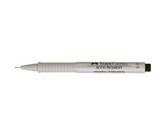 Лайнер Faber-Castell ручка капілярна для графічних робіт Ecco Pigment, діаметр 0,3 мм, колір чорний (6044), зображення 3