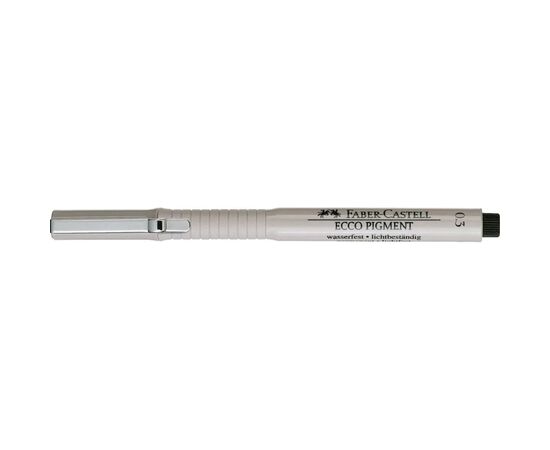 Лайнер Faber-Castell ручка капілярна для графічних робіт Ecco Pigment, діаметр 0,3 мм, колір чорний (6044), зображення 5
