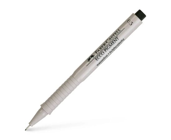 Лайнер Faber-Castell ручка капілярна для графічних робіт Ecco Pigment, діаметр 0,3 мм, колір чорний (6044)