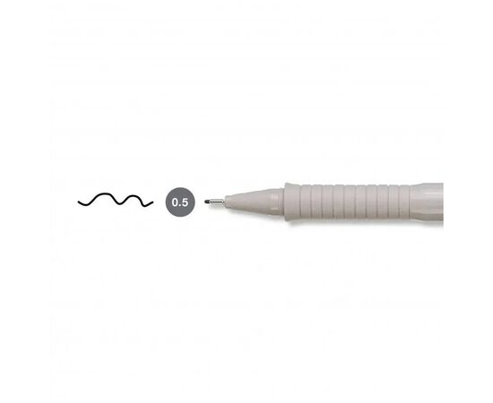 Лайнер Faber-Castell ручка капілярна для графічних робіт Ecco Pigment, діаметр 0,5 мм, колір чорний (6045), зображення 2