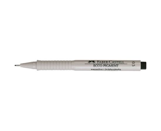 Лайнер Faber-Castell ручка капілярна для графічних робіт Ecco Pigment, діаметр 0,5 мм, колір чорний (6045), зображення 3