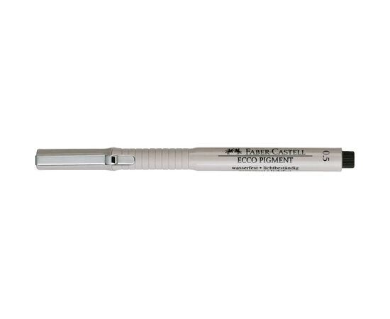 Лайнер Faber-Castell ручка капілярна для графічних робіт Ecco Pigment, діаметр 0,5 мм, колір чорний (6045), зображення 5
