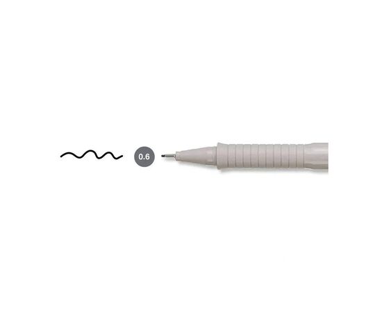 Лайнер Faber-Castell ручка капілярна для графічних робіт Ecco Pigment, діаметр 0,6 мм, колір чорний (16745), зображення 2