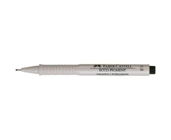 Лайнер Faber-Castell ручка капілярна для графічних робіт Ecco Pigment, діаметр 0,8 мм, колір чорний (16786), зображення 3