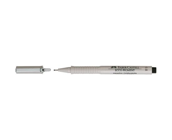 Лайнер Faber-Castell ручка капілярна для графічних робіт Ecco Pigment, діаметр 0,8 мм, колір чорний (16786), зображення 4