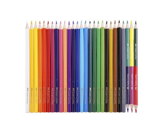 Олівці кольорові Faber-Castell 24 кольори "Замок" + 3 шт двоколірні + стругачка (110324) (30454), зображення 3
