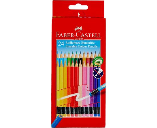 Олівці кольорові Faber-Castell Classic Colours з гумкою 24 кольори (116625) (30295)