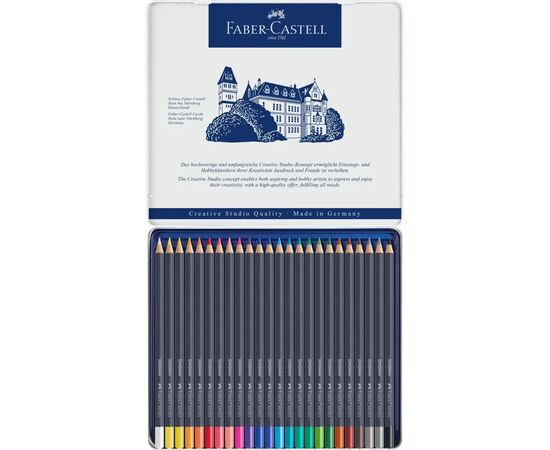Олівці кольорові Faber-Castell Goldfaber Colour pencil в металевій коробці, 24 кольора (114724) (27642), зображення 2