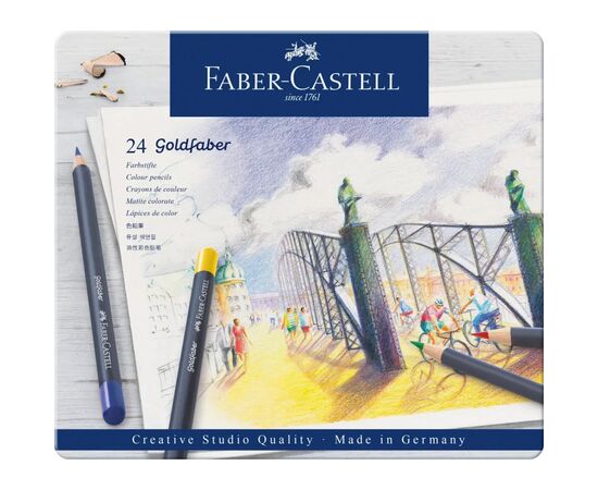 Олівці кольорові Faber-Castell Goldfaber Colour pencil в металевій коробці, 24 кольора (114724) (27642)