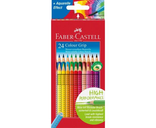 Олівці кольорові Faber-Castell Grip акварельні, тригранні, 24 кольори(112424) (15116), зображення 2