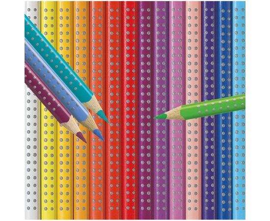 Олівці кольорові Faber-Castell Grip акварельні, тригранні, в металевій коробці 24 кольори, (112423) (25578), зображення 5