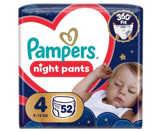 Подгузники Pampers Night Pants Розмір 4 (9-15 кг) 52 шт (8006530320665)