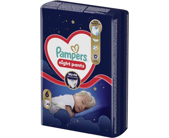 Подгузники Pampers Night Pants Розмір 6 (13-19 кг) 40 шт (8006530320603), изображение 2