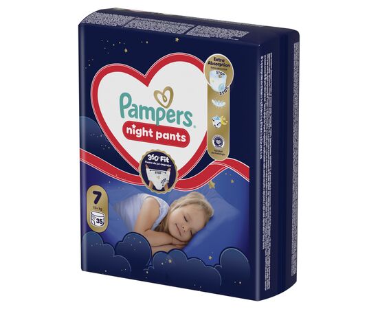 Подгузники Pampers Night Pants Розмір 7 (15+ кг) 35 шт (8006530320573), изображение 2
