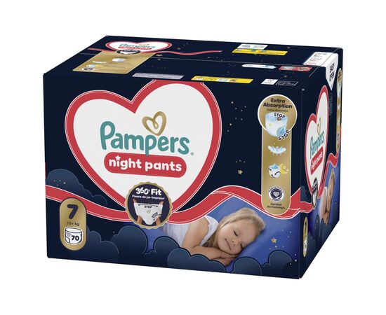 Подгузники Pampers Night Pants Розмір 7 (15+ кг) 70 шт (8006530320504), изображение 2