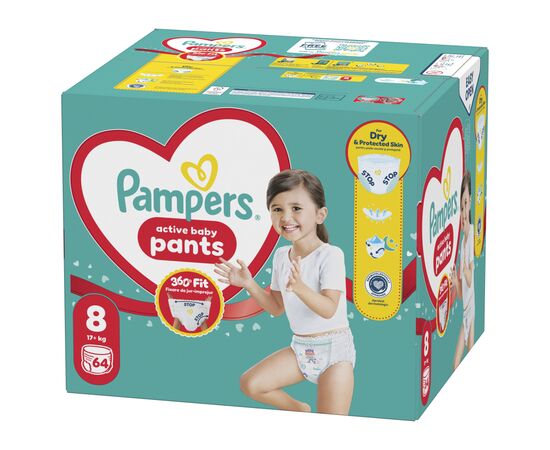 Подгузники Pampers Active Baby Pants Розмір 8 (17+ кг) 64 шт (8006530304627), изображение 2