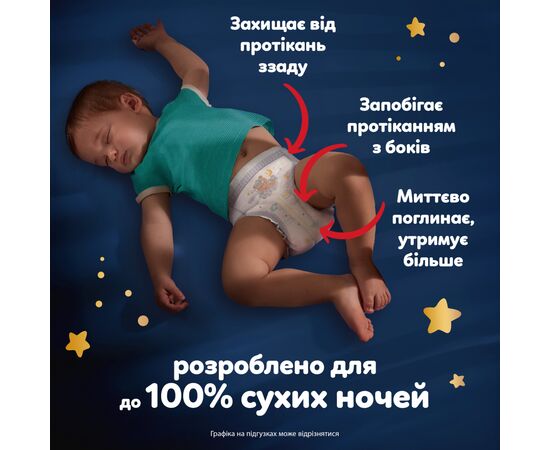 Подгузники Pampers Night Pants Розмір 5 (11-17 кг) 46 шт (8006530320658), изображение 6