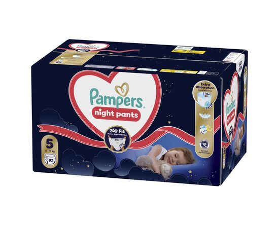 Подгузники Pampers Night Pants Розмір 5 (11-17 кг) 92 шт (8006530320542), изображение 2