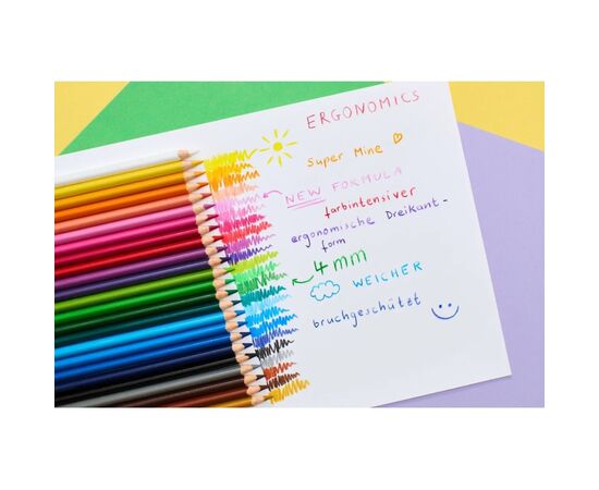 Олівці кольорові Faber-Castell Colour pencils Ergonomics, тригранні 24 кольора, (116544) (32851), зображення 6