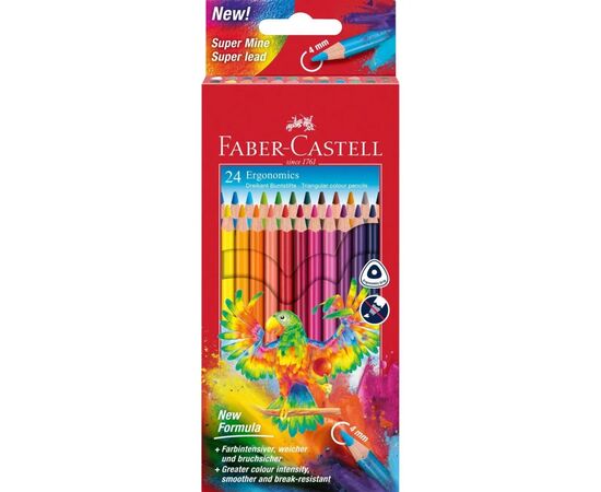 Олівці кольорові Faber-Castell Colour pencils Ergonomics, тригранні 24 кольора, (116544) (32851)