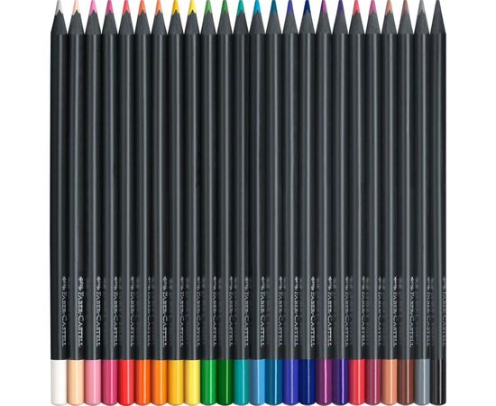 Олівці кольорові Faber-Castell Black Edition colour pencils 24 кольора тригранні чорне дерево, (116424) (31227), зображення 3