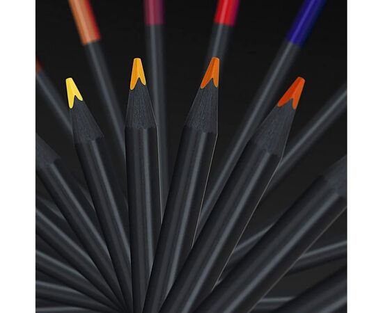 Олівці кольорові Faber-Castell Black Edition colour pencils 24 кольора тригранні чорне дерево, (116424) (31227), зображення 4
