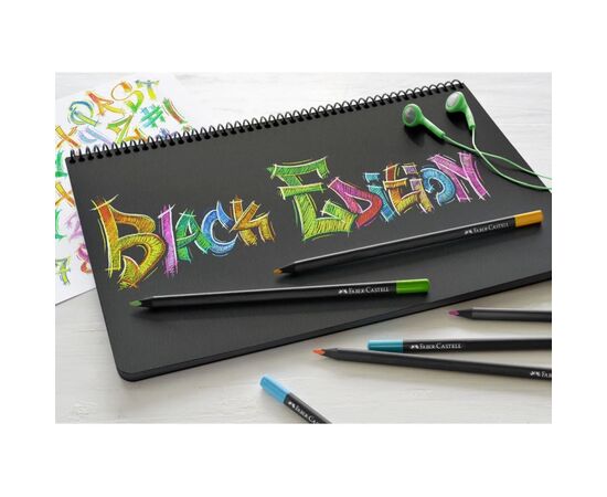 Олівці кольорові Faber-Castell Black Edition colour pencils 24 кольора тригранні чорне дерево, (116424) (31227), зображення 7