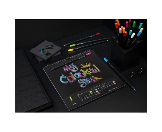 Олівці кольорові Faber-Castell Black Edition colour pencils 24 кольора тригранні чорне дерево, (116424) (31227), зображення 8