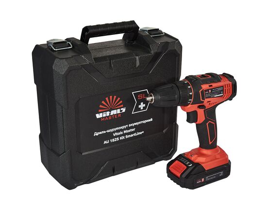 Шуруповерт Vitals Master, AU 1825 Kit SmartLine+, 18V, АКБ 1x2Ah, 25Нм, 400·1500об/хв, кейс, 1.2кг (184442), зображення 12