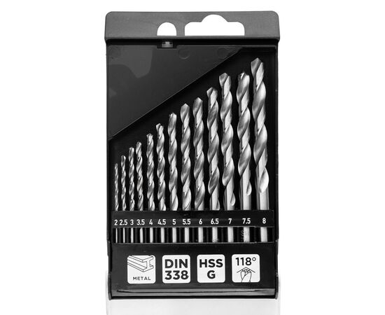 Набор сверл Graphite по металлу, HSS-G, 2–8мм, кейс, 13шт (54T940), изображение 5
