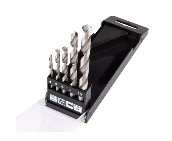 Набор сверл Graphite по металлу, HSS, 4-10мм, кейс, 5шт (54T910)