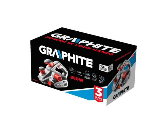 Електрорубанок Graphite 850W, 82мм, стругання до 3мм, 3.1кг (59G678), зображення 12