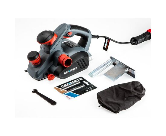 Електрорубанок Graphite 850W, 82мм, стругання до 3мм, 3.1кг (59G678), зображення 2
